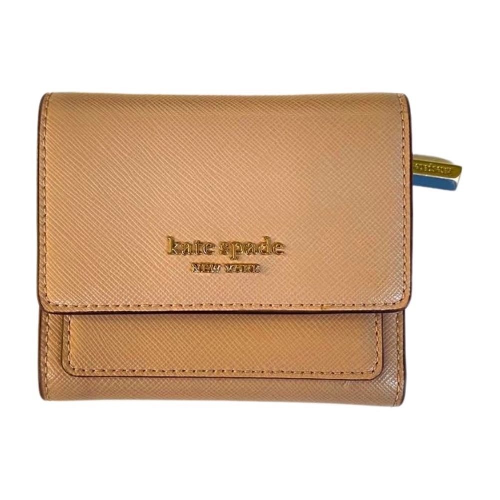 Kate Spade Booked Trifold Flap Wallet, Warm Beige Nude